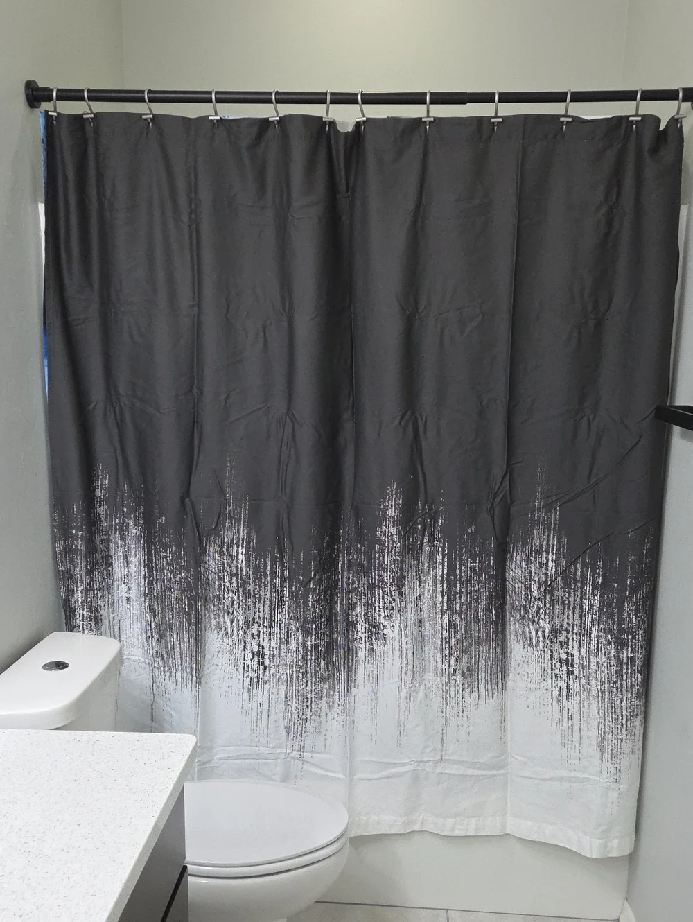 Vince Camuto Black and White Ombre Shower Curtain